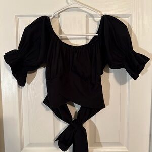 Boohoo Black Crop Top